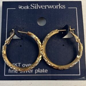 Gold Tone Hoop Earrings Belk Sikverworks Brand New